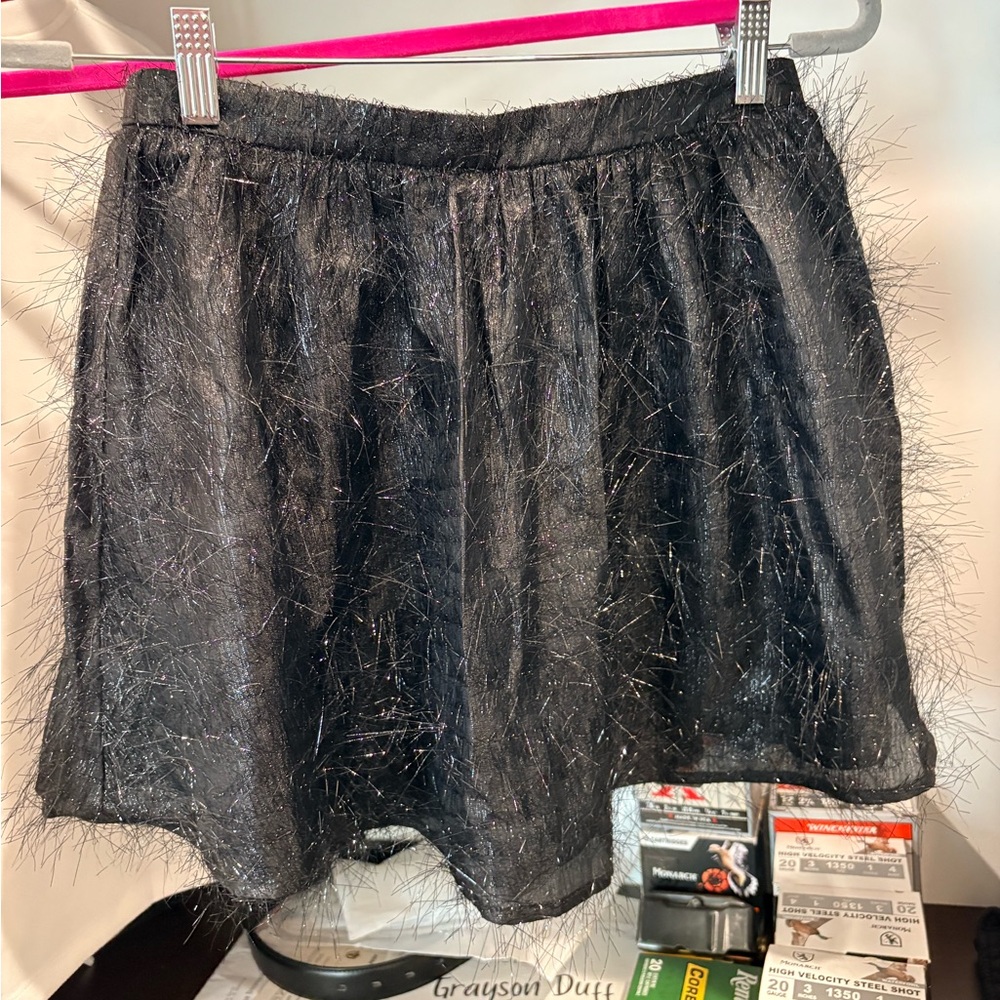 Queen of Sparkles Black Sparkle Skort